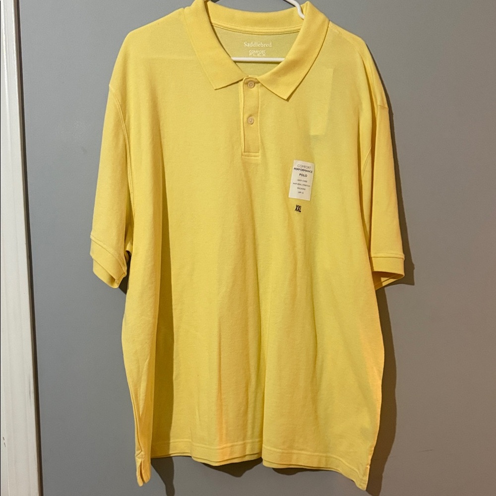 NWT Saddlebred Men's Polo in Bright Yellow size 2XL